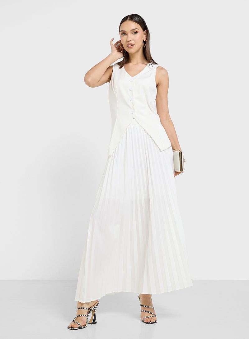 ELLA Tailored Vest & Pleated Skirt Set - Image 5