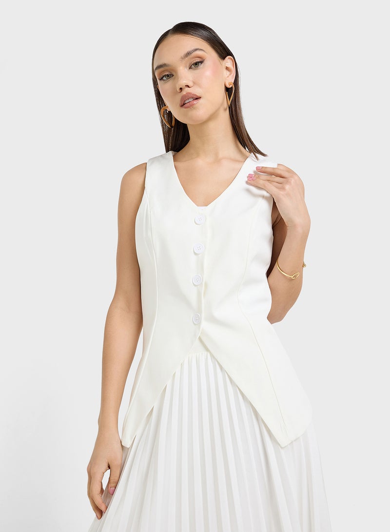 ELLA Tailored Vest & Pleated Skirt Set - Image 3