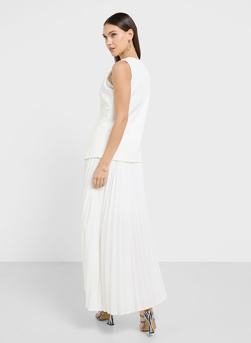 ELLA Tailored Vest & Pleated Skirt Set - Image 2
