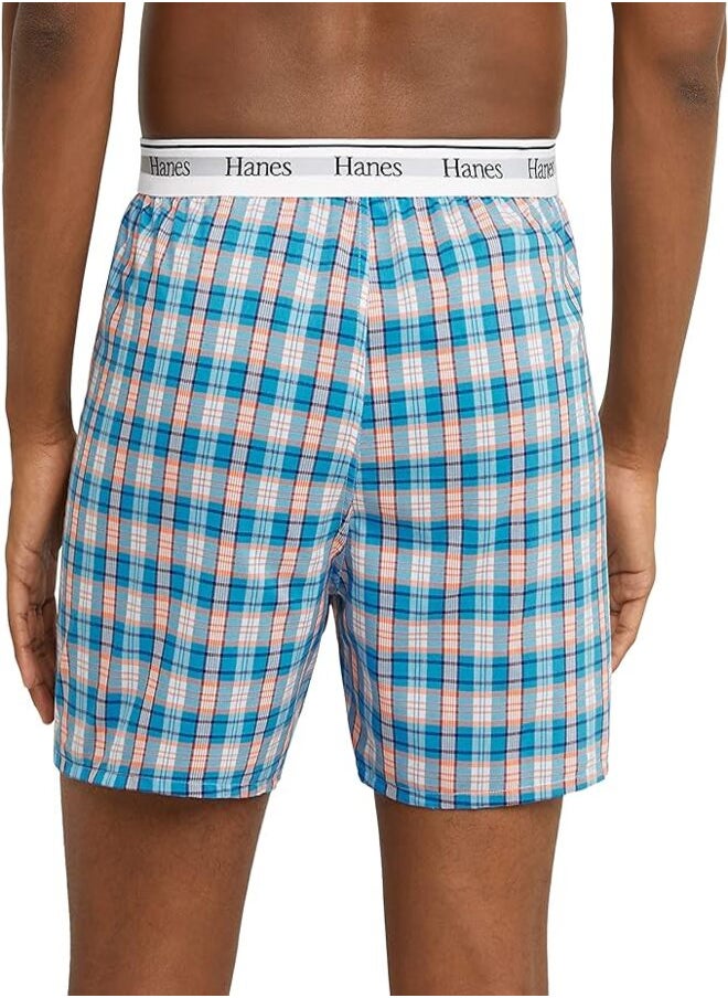 Hanes Hanes Originals Men’s Woven Boxer,Moisture-Wicking Underwear, Modern Fit Low Rise, Multipacks  - Image 2