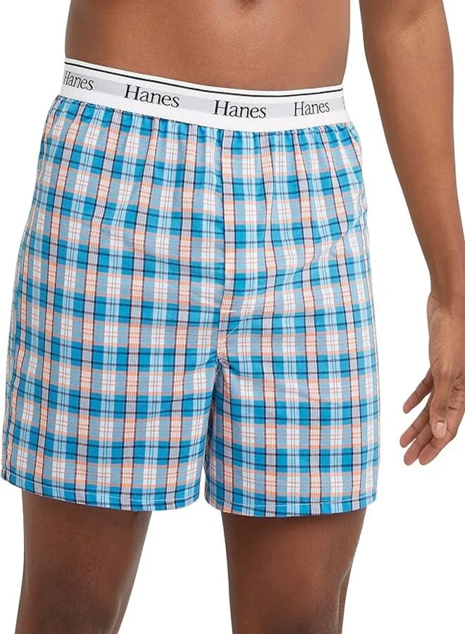 Hanes  Hanes Originals Men’s Woven Boxer,Moisture-Wicking Underwear, Modern Fit Low Rise, Multipacks for Men | Best Price UAE