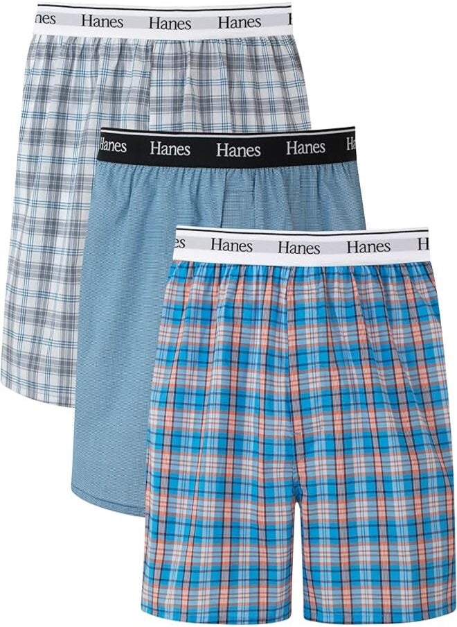 Hanes Hanes Originals Men’s Woven Boxer,Moisture-Wicking Underwear, Modern Fit Low Rise, Multipacks  - Image 4