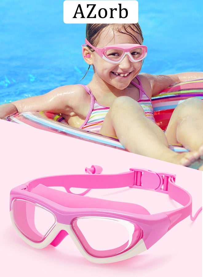 AZorb Swimming Goggles Kids Anti-Fog Waterproof Silicone UV Protection Swim Glasses with Adjustable Strap Comfortable Leak-Proof Design for Kids Youth Pink - Image 1