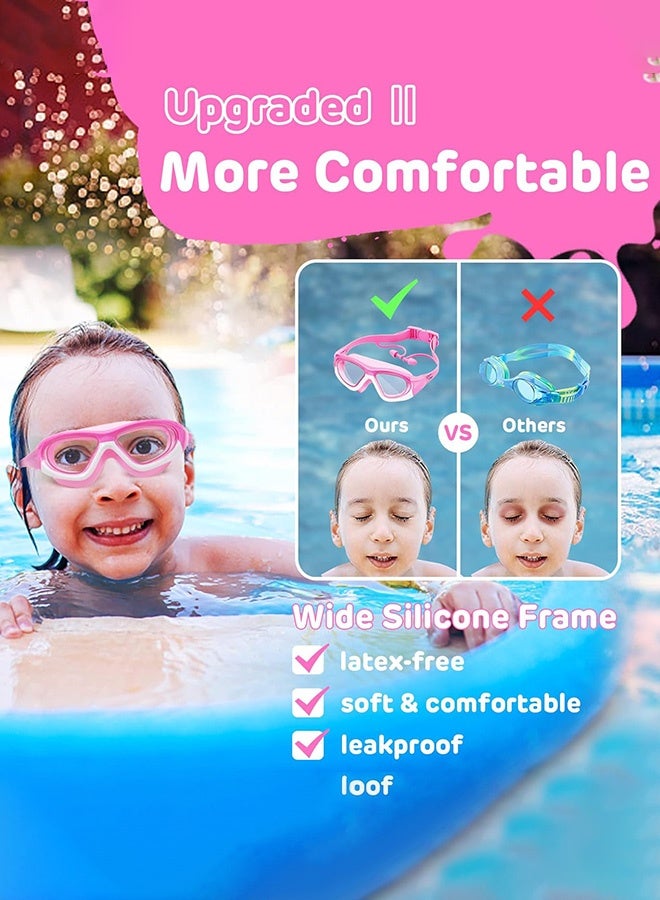 AZorb Swimming Goggles Kids Anti-Fog Waterproof Silicone UV Protection Swim Glasses with Adjustable Strap Comfortable Leak-Proof Design for Kids Youth Pink - Image 5