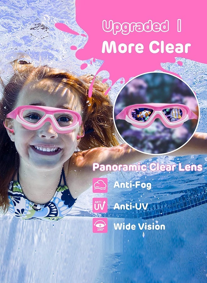 AZorb Swimming Goggles Kids Anti-Fog Waterproof Silicone UV Protection Swim Glasses with Adjustable Strap Comfortable Leak-Proof Design for Kids Youth Pink - Image 4