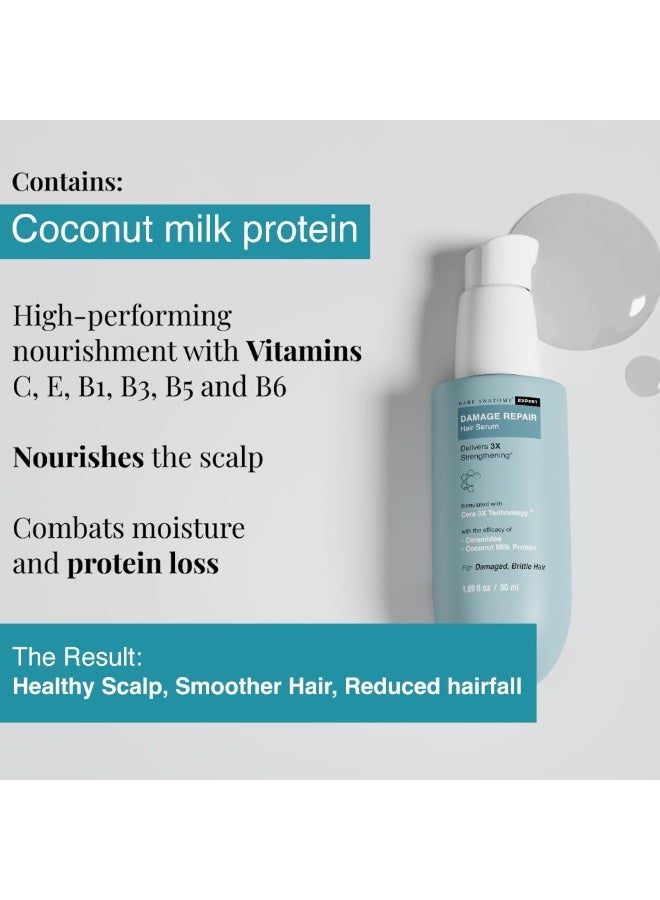 Damage Repair Hair Serum, Powered by Cera3x Technology Delivers 3x Hair Strengthening, Serum for Smoothing for Dry and Frizzy Hair, 50ml - view 5
