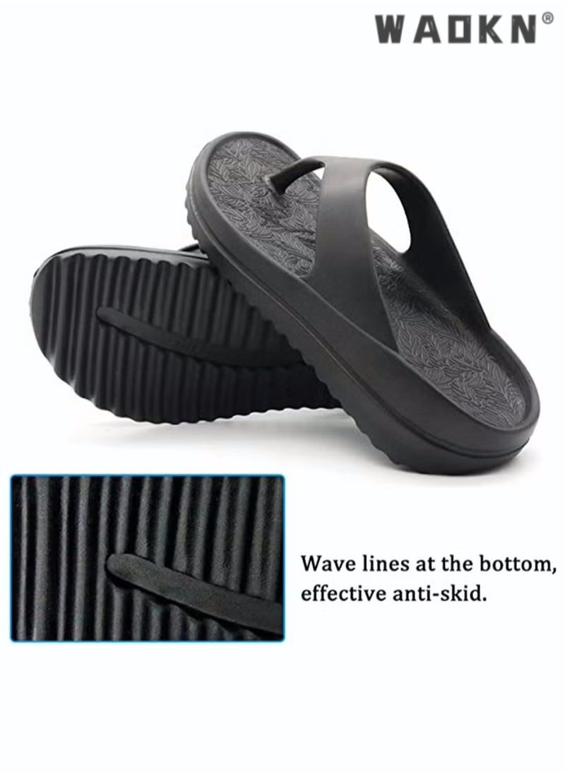 Slippers Sandals for Women/Men Personalized Flip-flops Male External Summer Fashion Thick Bottom Couples Beach Soft Bottom Sandwich Foot Slippers Female Non-Slip House Shoes Beach Pool Sliders