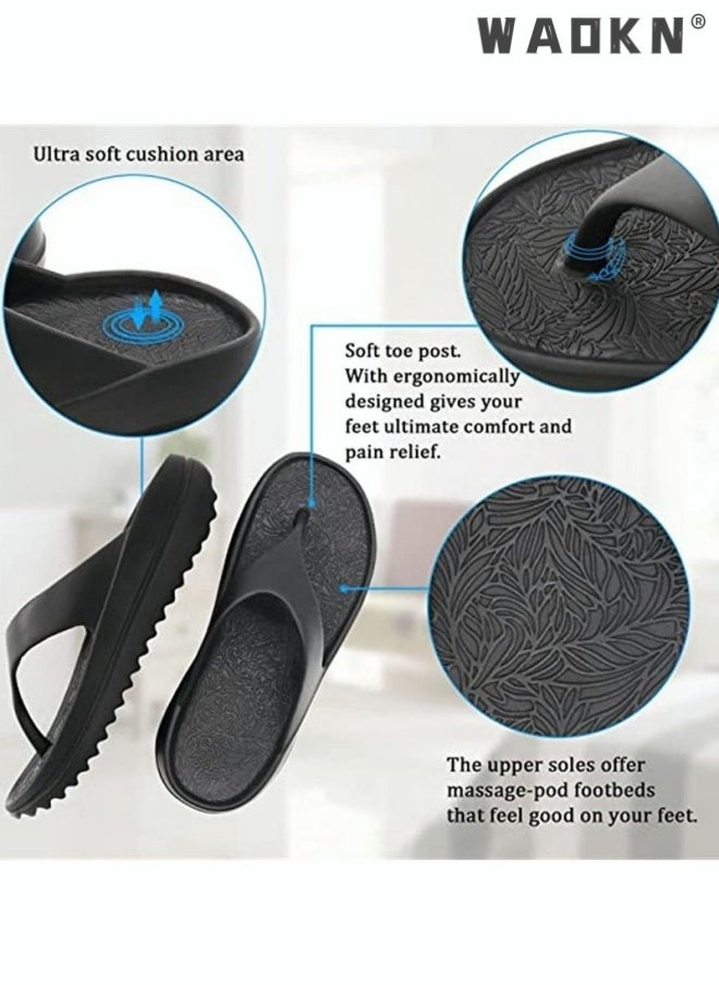 Slippers Sandals for Women/Men Personalized Flip-flops Male External Summer Fashion Thick Bottom Couples Beach Soft Bottom Sandwich Foot Slippers Female Non-Slip House Shoes Beach Pool Sliders