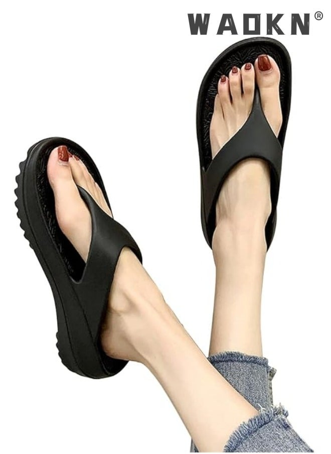 Slippers Sandals for Women/Men Personalized Flip-flops Male External Summer Fashion Thick Bottom Couples Beach Soft Bottom Sandwich Foot Slippers Female Non-Slip House Shoes Beach Pool Sliders