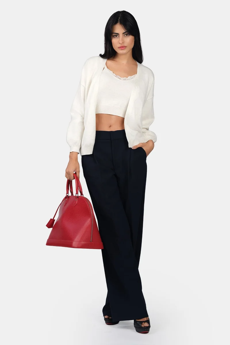 Virgio Self Design Viscose Lurex Relaxed Fit Open Knit Cardigan for Women