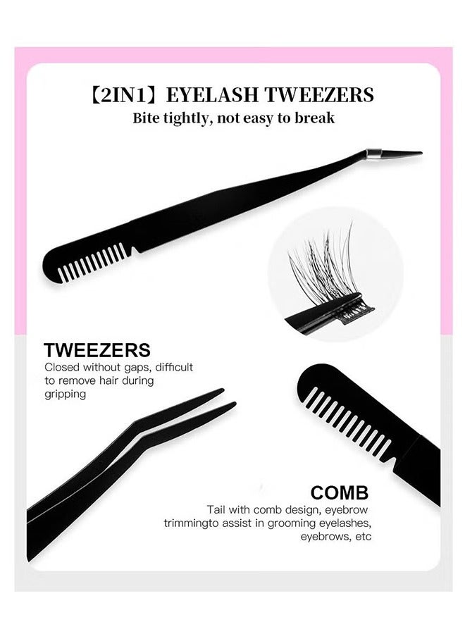 اتش واي الفردية الرموش العنقودية الرموش DIY رمش نظرة طبيعية 3D تأثير الأسود الفردية الرموش الصناعية مع الغراء رمش - Image 5