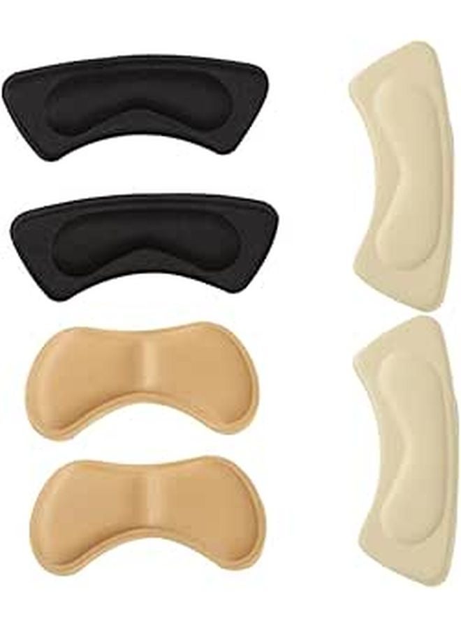 Adhesive Heel Cushions 3 Pairs Black Beige Khaki Prevent Slipping Comfort Fit Women Shoes - Image 1
