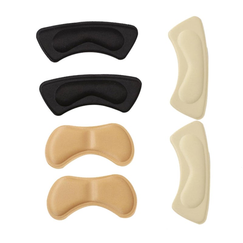 Adhesive Heel Cushions 3 Pairs Black Beige Khaki Prevent Slipping Comfort Fit Women Shoes - Image 2