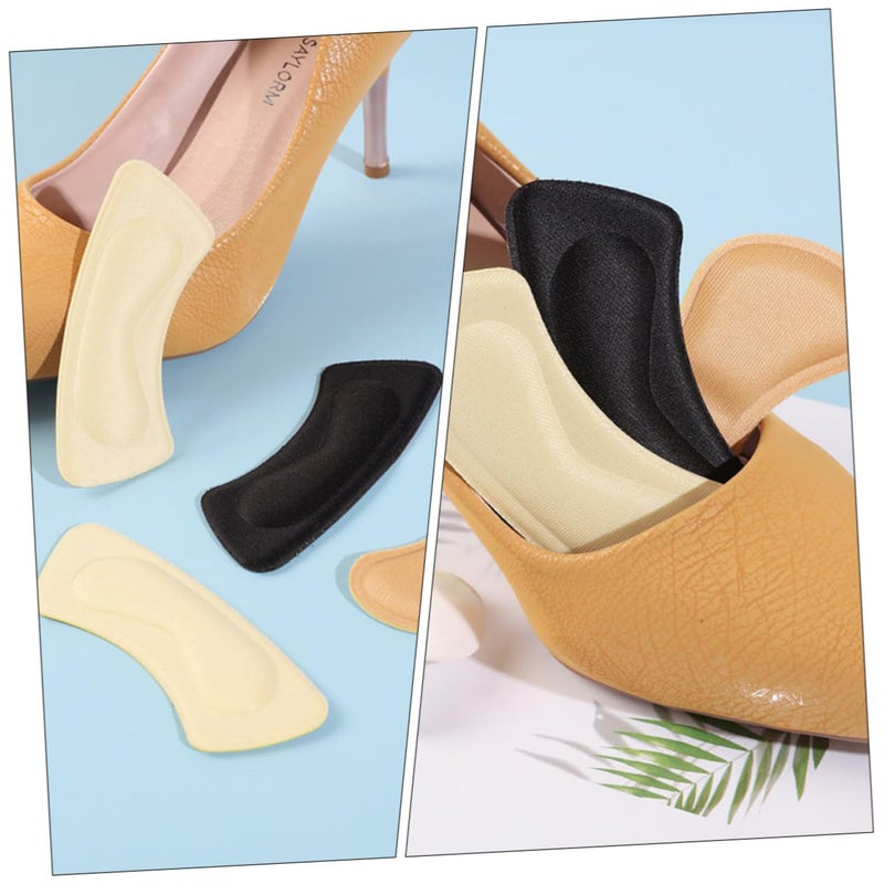 Adhesive Heel Cushions 3 Pairs Black Beige Khaki Prevent Slipping Comfort Fit Women Shoes - Image 4