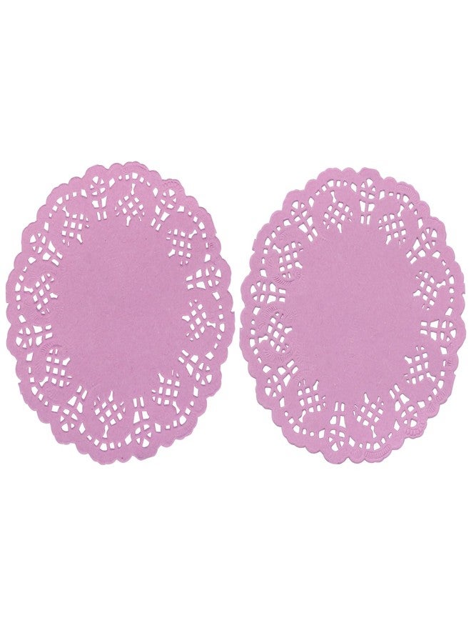 Rierdge Round Paper Doilies, 100 Pcs 3.5” Colorful Decorative Lace Paper Doilies Disposable Placemats for Wedding Birthday Desserts Cakes Party Tableware Food Decoration, Pink - Image 5