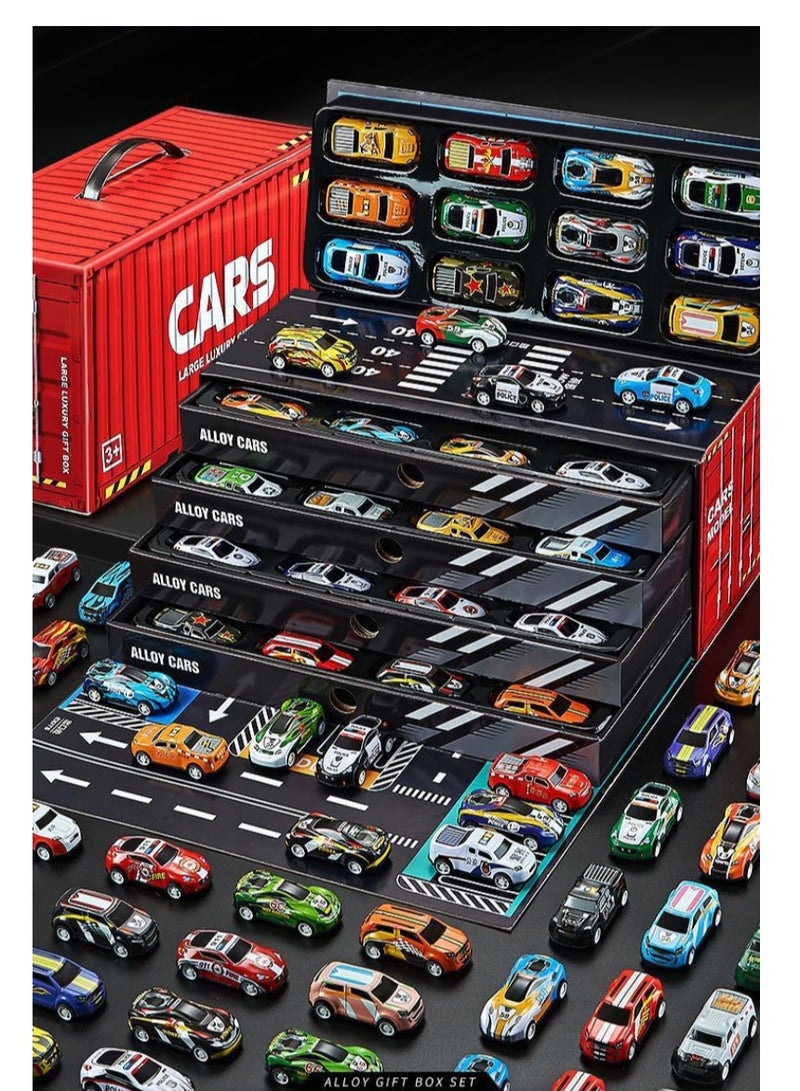 Children's Tin Car Alloy Car Toy Mini 48 Power Car Gift Box Set - Image 1