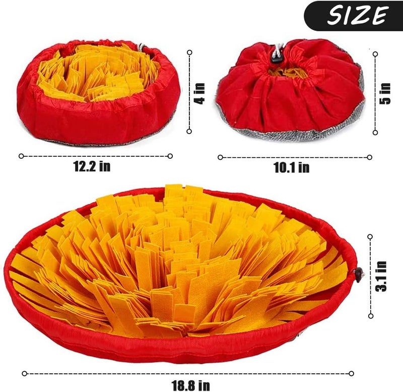 AWOOF Pet Snuffle Mat for Dogs, Interactive Feed Game for Boredom, Encourages Natural Foraging Skills for Cats Dogs Bowl Travel Use, Dog Treat Dispenser Indoor Outdoor Stress Relief (Yellow) - Image 5