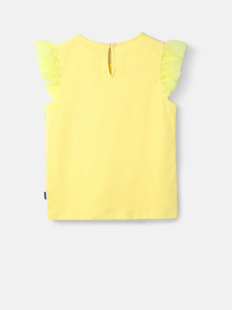 Nautinati Yellow Nautinati's Girls' Party Set of Tiered Tulle Skirt and Top With Hairband for Women | Best Price UAE