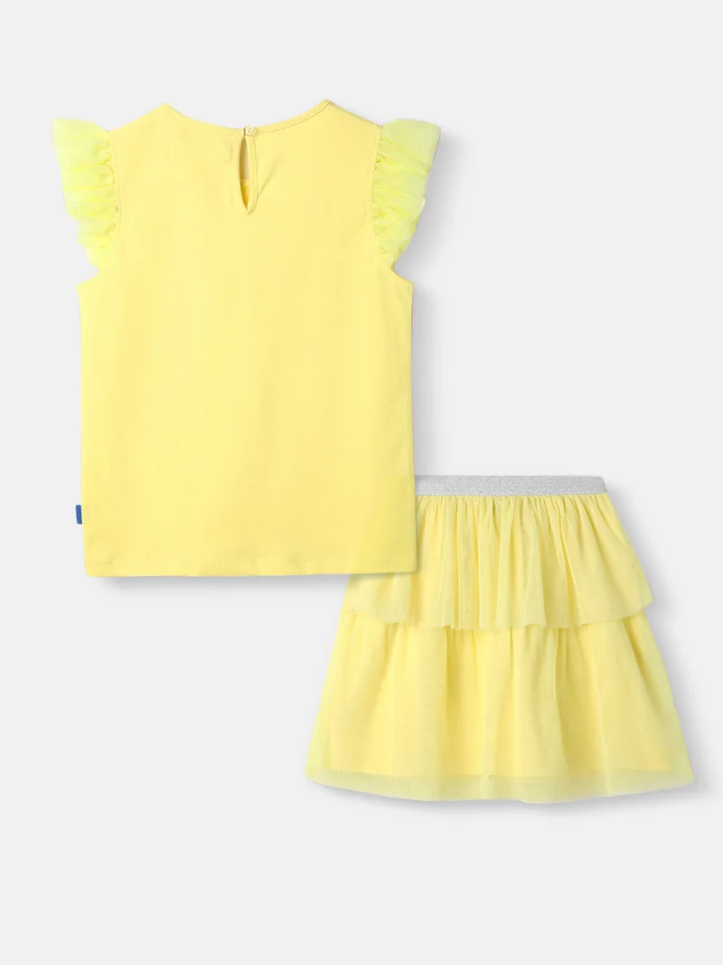 Nautinati Nautinati's Girls' Party Set of Tiered Tulle Skirt and Top With Hairband