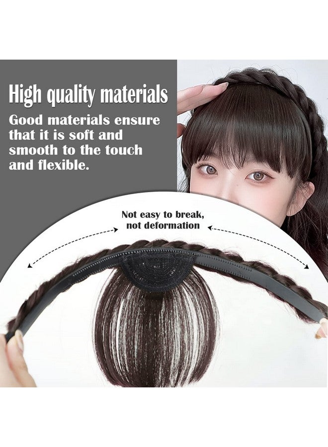 FERCAISH Ercaish Front Hair Bangs Wigs Headband Front Hair Bangs Fringe Hair Extensions Synthetic Wigs Headband For Women Girls(Dark Brown) - Image 5