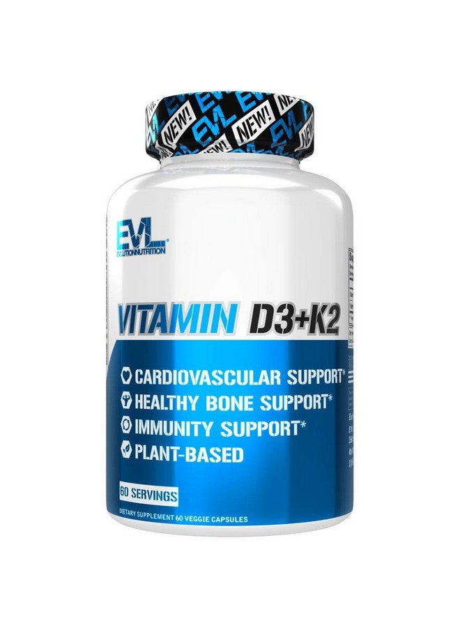 Evlution Nutrition Vitamin D3 + K2 For Immune System Support Bone Brain And Heart Health Support Nongmo And Glutenfree High Potency Improve Calcium Absorption 60 Servings - Image 2
