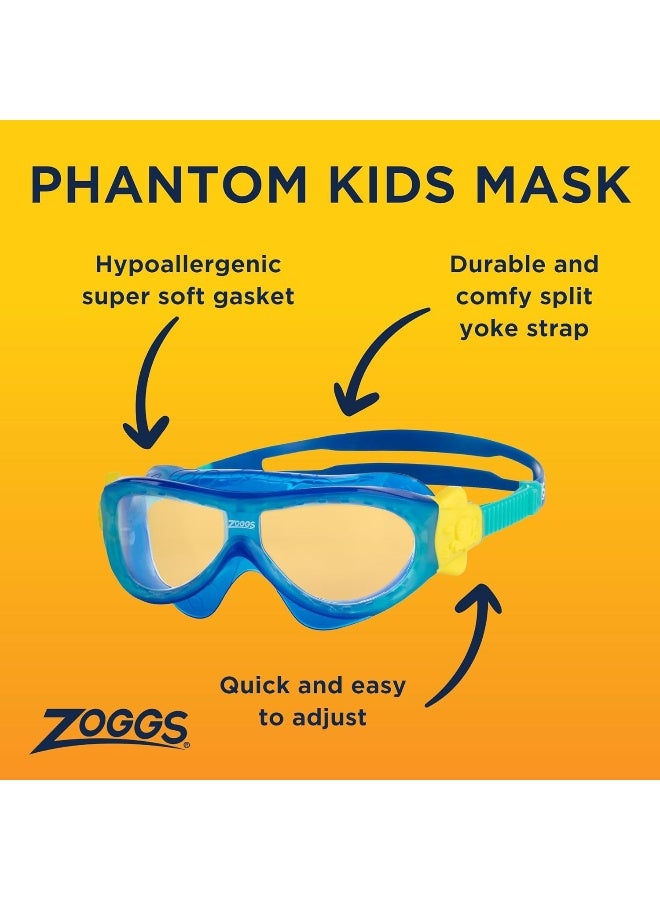 ZOGGS Phantom Kids Mask Blue Turquoise Clear - Image 3