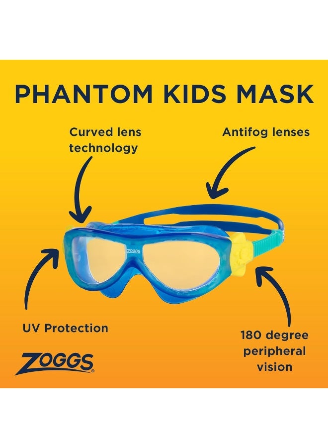 ZOGGS Phantom Kids Mask Blue Turquoise Clear - Image 4