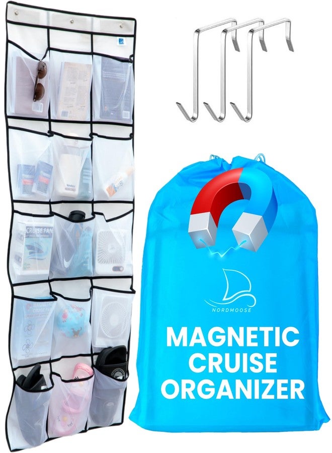 Nordmoose Cruise Ship Magnetic Door Organizer, Over The Door Organizer For Cruise Ships, Magnetic Shoe Rack - 3 Strong Anti-Scratch Magnets - Large Durable Pockets To Store Cruise Essentials 2026 - Image 1