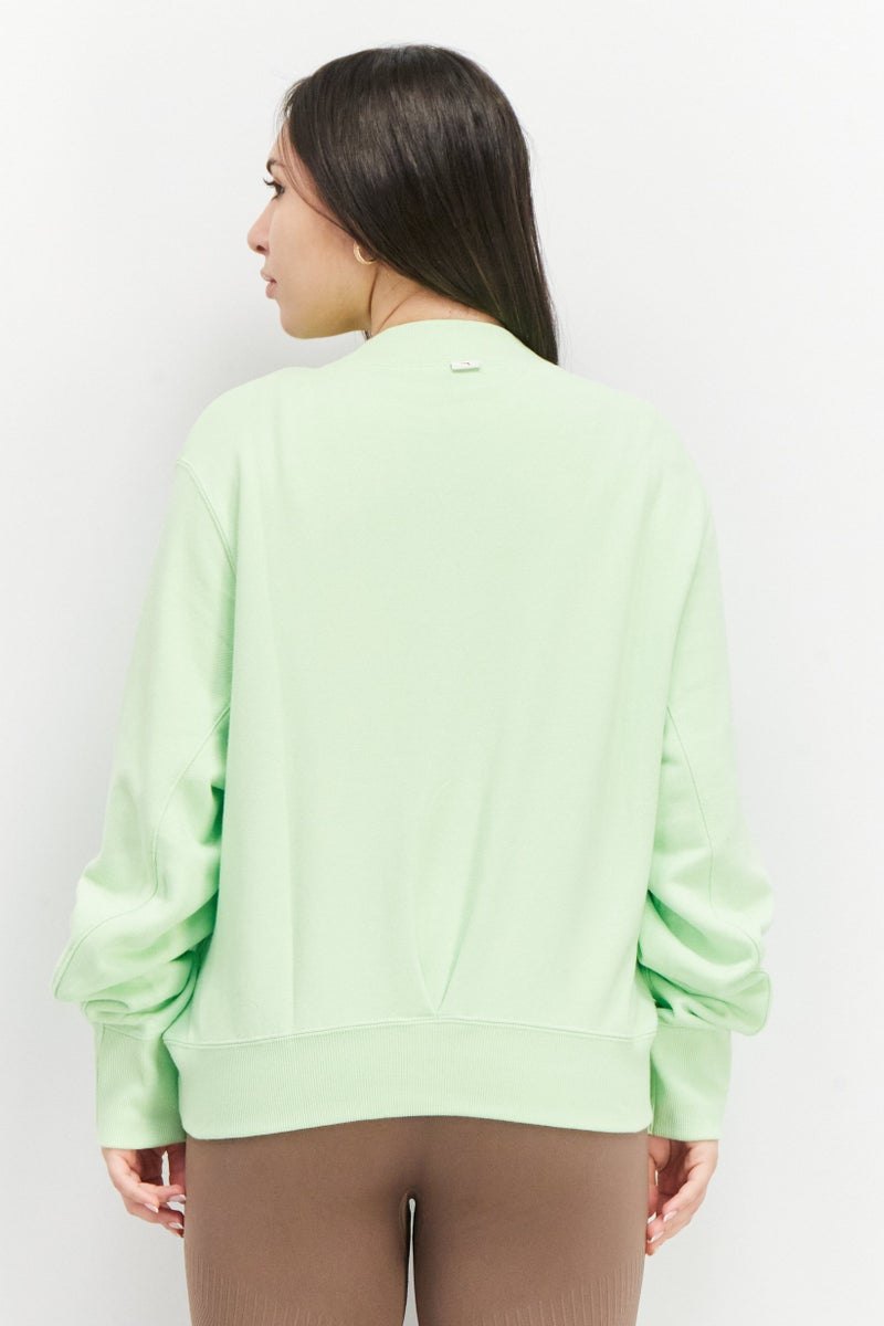 PUMA Women Sportswear Fit Long Sleeve Training Sweatshirt, Lime Green - Image 3