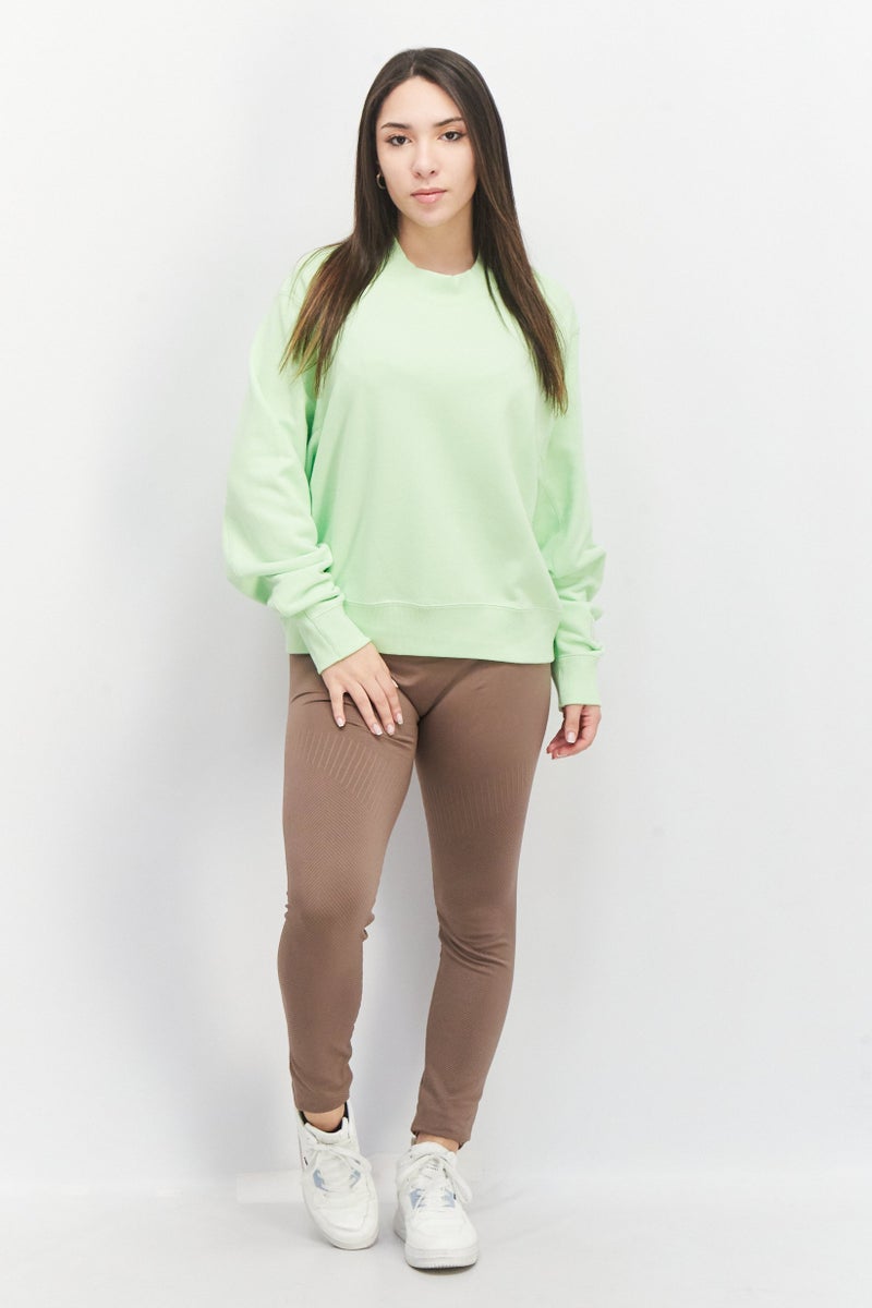 PUMA Women Sportswear Fit Long Sleeve Training Sweatshirt, Lime Green - Image 2