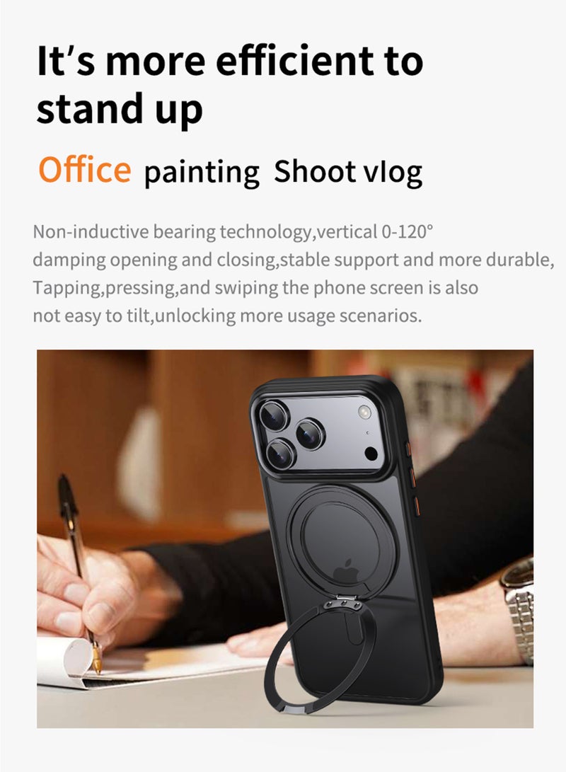 روك بو كيس ل آيفون 17 برو [360 درجة حلقة الوقوف] [متوافق مع Magsafe] صدمة مقاومة للإسقاط حماية رقيقة المغناطيسية آيفون 17 برو كيس الهاتف للرجال والنساء - Image 5