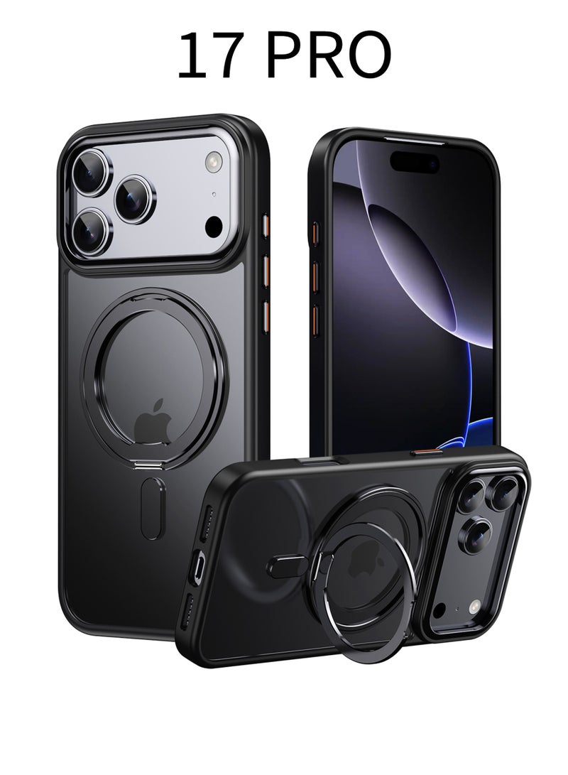 روك بو كيس ل آيفون 17 برو [360 درجة حلقة الوقوف] [متوافق مع Magsafe] صدمة مقاومة للإسقاط حماية رقيقة المغناطيسية آيفون 17 برو كيس الهاتف للرجال والنساء - Image 1