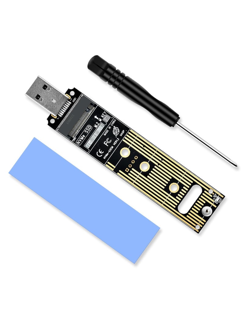 SYOSI NVME to USB Adapter USB 3.1 Gen 2 to M.2 NVMe SSD Converter Adapter 10Gbps PCIe Based M Key Hard Drive Reader Max 4TB Support UASP for 2280 2260 2242 2230 SSD (Only for M.2 NVME) - Image 1
