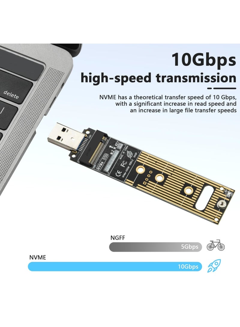 SYOSI NVME to USB Adapter USB 3.1 Gen 2 to M.2 NVMe SSD Converter Adapter 10Gbps PCIe Based M Key Hard Drive Reader Max 4TB Support UASP for 2280 2260 2242 2230 SSD (Only for M.2 NVME) - Image 2