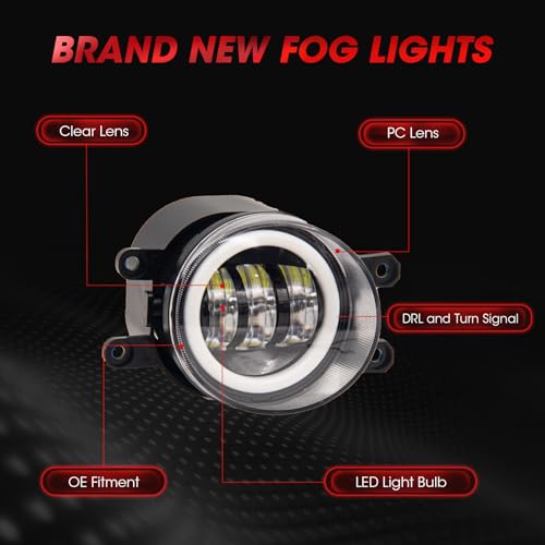 WEZEMLIGHT New Version LED Fog Lights Assembly Replacement For 2011-2013 CT200h 2011-2014 IS250/350 Toyota 4Runner Avalon Camry Highlander Matrix Prius Rav4 Tacoma LED Fog Lamps 1 Pair (Includes DRL) - Image 3