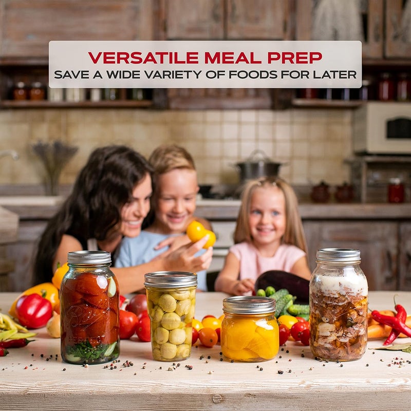 FORJARS - Wide Mouth Canning Lids, 100-Pack – Create Airtight Seals on Mason Jars to Preserve Food for Meal Prep & Emergency Food Storage – 3.4 In. Metal Lids with Silicone Seals – Canning Supplies - Image 4