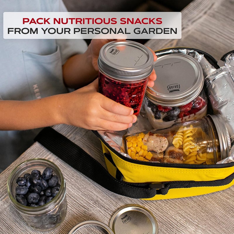 FORJARS - Wide Mouth Canning Lids, 100-Pack – Create Airtight Seals on Mason Jars to Preserve Food for Meal Prep & Emergency Food Storage – 3.4 In. Metal Lids with Silicone Seals – Canning Supplies - Image 5
