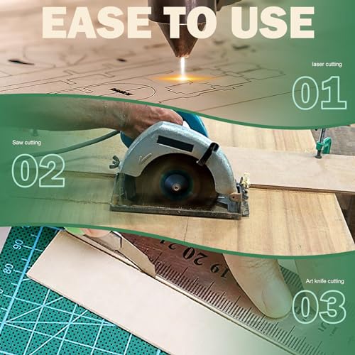 QSJQllo 24 Pack 12"x12"Basswood Sheets 1/8",3mm Basswood for Laser Cutting,3mm Plywood Unfinished Wood Craft Wood for DIY Ornaments and Models Drawing Painting Engraving Wood Burning and Laser Cutting - Image 5