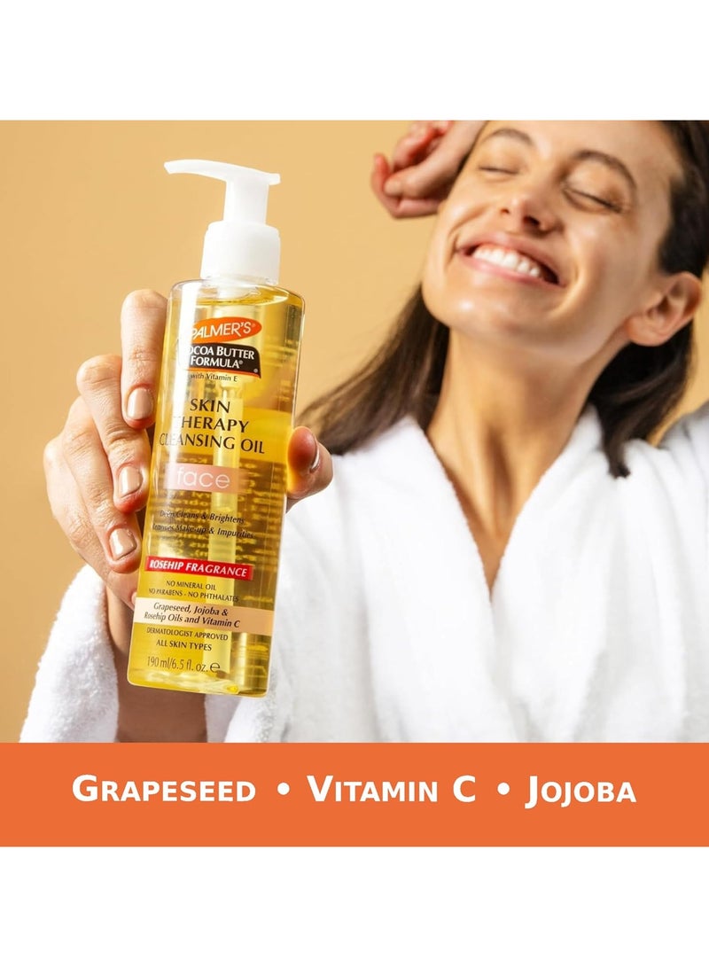 PALMER'S Cocoa Butter Skin Therapy Cleansing Oil Face 190ml - Image 2