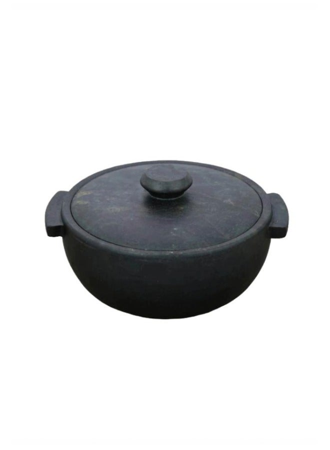 Ayda وعاء طهي طبيعي من الحجر الصابوني المتبل  متوافق مع موقد الغاز والموقد الكهربائي  1700 مل - Image 1