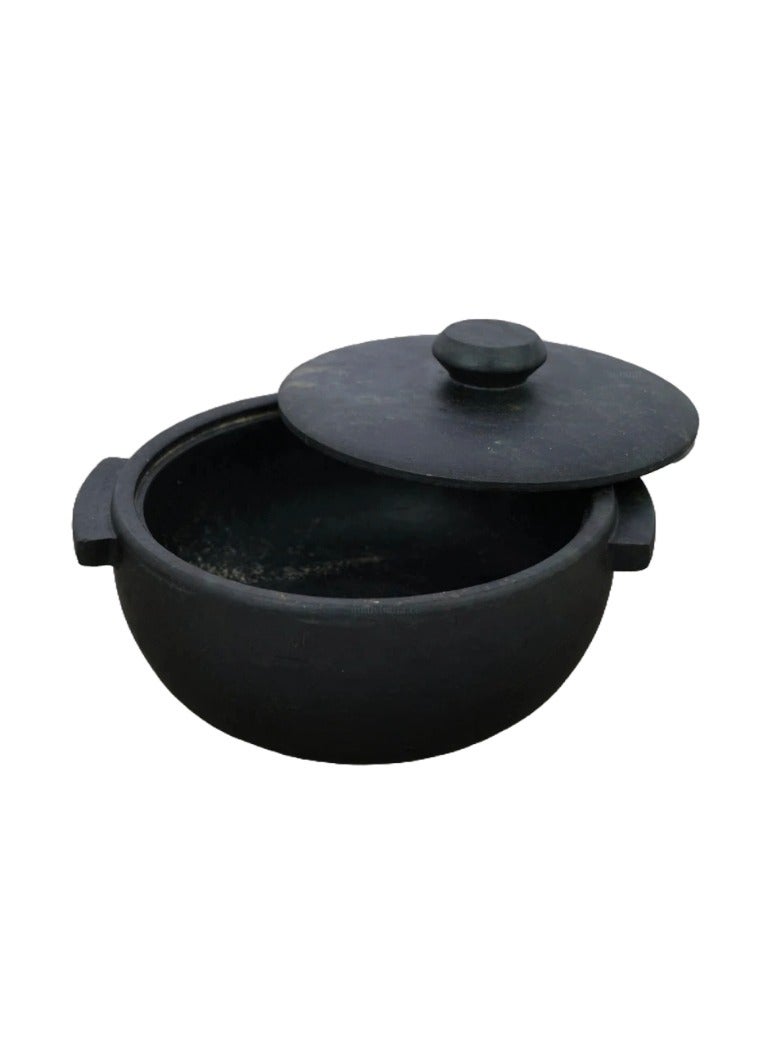 Ayda وعاء طهي طبيعي من الحجر الصابوني المتبل  متوافق مع موقد الغاز والموقد الكهربائي  1700 مل - Image 2