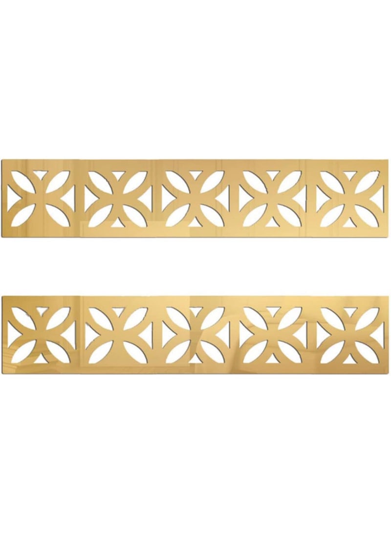 SOLARAE Acrylic Mirror Wall Stickers, Mirror Decals Tiles Border, DIY Wall Decor Sticker, 30Pcs Mirror Art Tile Decal, for Living Room Home Background Bathroom and Room Decoration 10 * 10cm (Gold) - Image 1