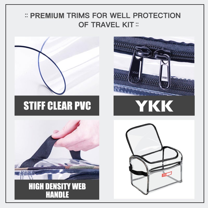 RE ROUGH ENOUGH Rough Enough Clear Makeup Toiletry Bag Cosmetic Organizer Large Medicine Pouch with Zipper for Women Travel Accessories Essentials Pouch Toiletries Airport - Image 4