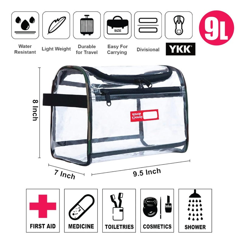 RE ROUGH ENOUGH Rough Enough Clear Makeup Toiletry Bag Cosmetic Organizer Large Medicine Pouch with Zipper for Women Travel Accessories Essentials Pouch Toiletries Airport - Image 3