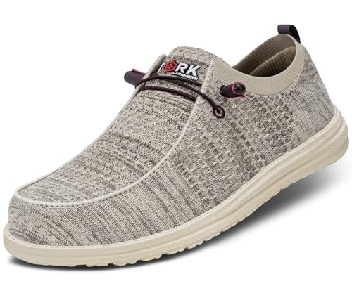 LARNMERN Slip On Steel Toe Loafers Women Work Safety Shoes Lightweight Comfortable Walking Sneakers(7 Women, Champagne) - Image 1
