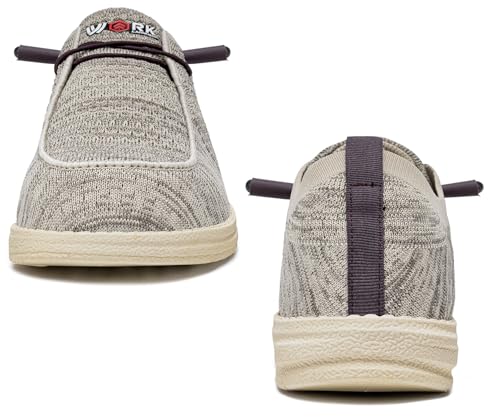 LARNMERN Slip On Steel Toe Loafers Women Work Safety Shoes Lightweight Comfortable Walking Sneakers(7 Women, Champagne) - Image 3