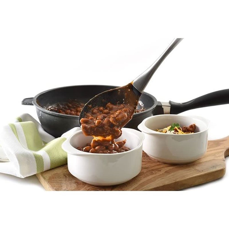 Baskety Basics XL Silicone Slotted Spoon 34 cm High Heat Resistant to 480F Hygienic One Piece Design Large Serving and Draining Spoon Steel Spoon Black - Image 5