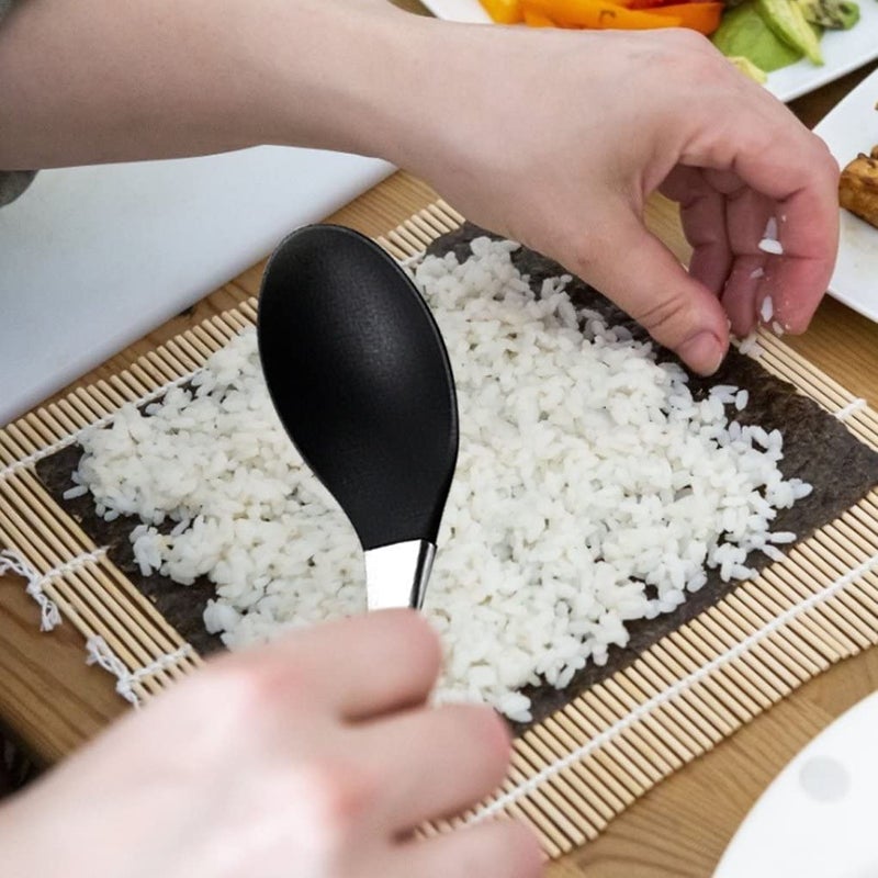 Baskety Basics XL Silicone Slotted Spoon 34 cm High Heat Resistant to 480F Hygienic One Piece Design Large Serving and Draining Spoon Steel Spoon Black - Image 4