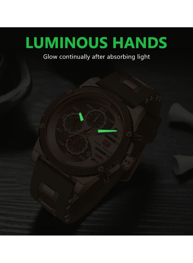 KASTWAVE Mens Watches for Casual Chronograph Waterproof Sport Military Watch Analog Quartz Movement Stylish Luxury Dress Wrist Watch Elegant Gift Watch for Men - Image 5