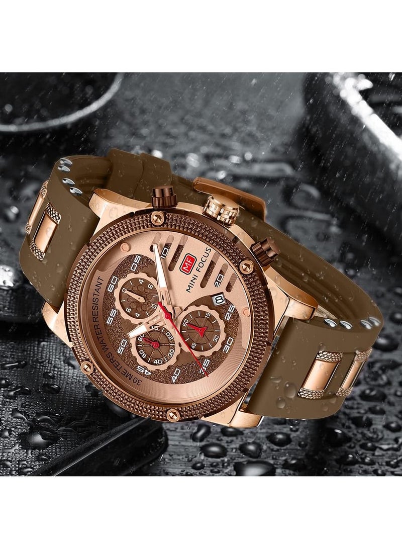 KASTWAVE Mens Watches for Casual Chronograph Waterproof Sport Military Watch Analog Quartz Movement Stylish Luxury Dress Wrist Watch Elegant Gift Watch for Men - Image 2